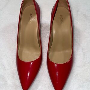Michael Kors Red Patent Pointed-Toe Pumps